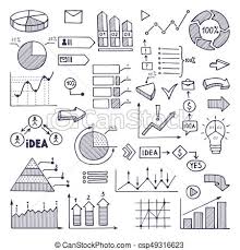 pie graph graphics and charts business illustrations in hand drawn style