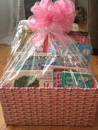 Just think of all the possibilities when it why not take a book or two as a gift? Put Books In Gift Basket Along With Other Items Books What A Great Idea Baby Shower Gift Basket Book Gift Basket Baby Book Gift