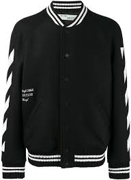 Black And White Striped Bomber Jacket Off White Brushed Print Bomber Jacket Farfetch Designer Jackets For Men Printed Bomber Jacket Mens Jackets