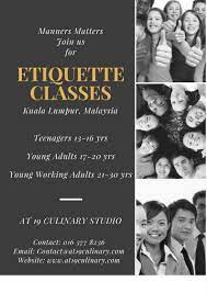Etiquette Classes In Kuala Lumpur Malaysia At 19 Culinary Studio Etiquette Classes Etiquette Culinary