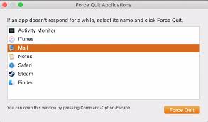 When this happens, you can use the force this opens the force quit window and you can choose the app to quit. Fix Mac Mail Not Working Problems