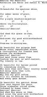 Top 1000 Folk And Old Time Songs Collection America The Beautiful Lyrics With Chords And Pdf