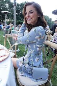 Blue Floral Ruffle Tea Dress Wedding Guest Dresses For Spring And Summer Wedding Guest Outfit Spring Spring Wedding Outfit Wedding Attire Guest