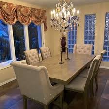 Lorient 7 Pc Dining Set Light Brown Raymour Flanigan In 2020 Apartment Furniture Dining Set Upholstered Dining Chairs