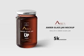 Amber Glass Jar Mockup Amber Glass Jars Amber Jars Glass Jars