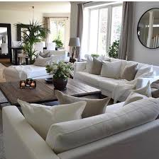 Linen Sectional Sofa Raw Wood Table Cosy Light And Bright Rustic Living Room Design Rustic Living Room Minimalist Living Room