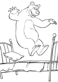 Na kolorowance do druku znajdują się masza z bajki masza i niedźwiedź a także tort urodzinowy i napis 100 lat. Pin On Ko