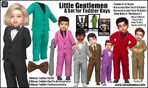Sims 4 Cc Custom Content Clothing Little Gentlemen Toddler Set Toddler Tuxedo Suit Sims 4 Children Sims 4 Cc Kids Clothing Sims 4
