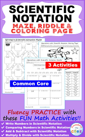 Scientific Notation Maze Riddle Color By Number Fun Math Activities In 2020 Fun Math Activities Math Activities Order Of Operations