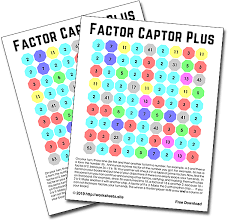 Factor Captor Plus Free Factoring Game Printable Math Games Math With Dice Prime Facto Printable Math Games Math Multiplication Worksheets Math Board Games