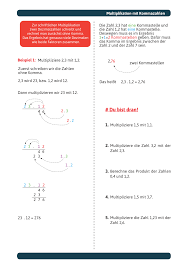 Euro und cent umwandeln, dezimalzahlen, arbeitsblatt : Multiplikation Mit Kommazahlen Unterrichtsmaterial Im Fach Mathematik Multiplikation Dezimalzahlen Mathematikunterricht