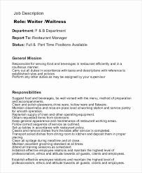 Servers Resume Job Description Luxury Sample Waitress Job Description 9 Examples In Pdf In 2020 Job Description Job Description Template Sales Job Description