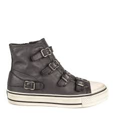 Virgin Buckle Trainers Graphite Leather
