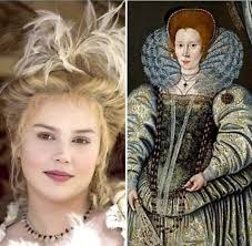 Elizabeth Throckmorton 1565 -c 1647. Elizabeth was one one of the Lady in  waiting to Elizabeth I. These ladies were titled, clever and often pretty  with a lot of social accomplishments, but