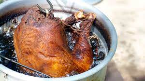 For a 15 pound turkey, about 45 minutes. How To Deep Fry A Turkey Best Deep Fried Thanksgiving Turkey Recipe