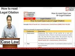 How To Read Case Law Or Legal Citation Siddharth Agarwal Youtube Law Reading Legal