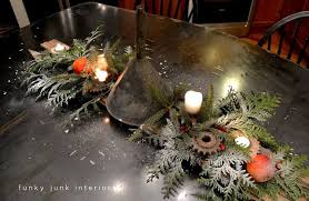 Nature And Junk Inspired Christmas Log Candle Centrepiece
