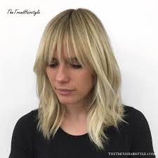 Bob with asymmetric cut with side bangs. Lob With Bangs Sindri Priyanka Hairstyle
