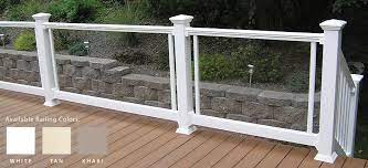 Your deck railings protect and beautify your home. Perspex Fencing Vinyl Railing Deck Railings Pool Deck Decor