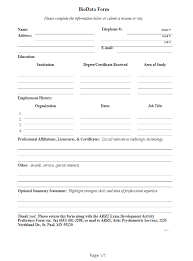 Curriculum vitae (cv)/biodata format/resume should be written. 11 Free Bio Data Forms Templates Word Excel Fomats