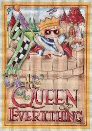 Needlepoint canvases mary engelbreit doodle art illustration cross stitch hand painted holly hobbie crafts floor cloth. Mary Engelbreit Queen Of Everything 13 Mesh Needle Nook