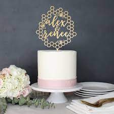Personalized Modern Rustic Honey Bee Bumblebee Wedding Cake Etsy Wedding Cake Toppers Custom Wedding Cake Toppers Bee Wedding Cake