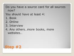 These are due on monday. Turning Note Cards Into An Outline Step 1 1 Make A Source Card For Your Interview Last Name First Name Personal Phone Interview 8 November Ppt Download