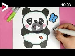 Unsere cupcakes mit lebensmittelstiften haben wir als beispiel mit blumen bemalt, sodass du erkennen kannst wie die stifte malen. Kawaii Baby Panda Malen Einfach Und Suss Ø¯ÛŒØ¯Ø¦Ùˆ Dideo