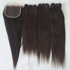 3 bundles with 4*4 lace closure. Women Staright Brazilian Straight Hair With Closure 4x4 Pack Size 8 32 Packaging Size 16 Rs 3600 Pack Id 11597445348