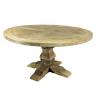 This beautiful distressed oak solid wood pedestal table from international concepts is perfect for seating 4 people. 1