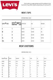 Levi Waist Size Chart Mens Pants Size Chart Conversion