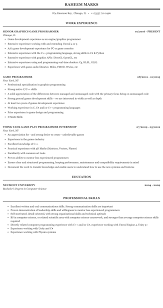 Game Programmer Resume Sample Mintresume