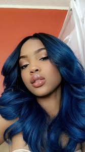 This natural black hair color goes great with subtle midnight blue highlights. Pinterest Nandeezy Hair Styles Blue Hair Girl Hairstyles