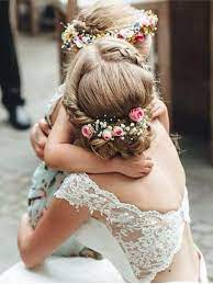 Hair Style Bridal Hairstyle Braid Hairstyle Wedding Scattered Hairstyle Long Hair Half Up Half Dow Wedding Hair Flowers Loose Wedding Hair Flowers In Hair