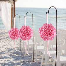 It's easiest to work sort of in rings as you enclose the ball. Hanging Kissing Flower Ball Ivory My Wedding Store