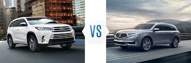 The grand cherokee's interior is highlighted by the leather upholstery options and the wood appliqués, while the highlander's. 2019 Toyota Highlander Vs Acura Mdx Swope Toyota