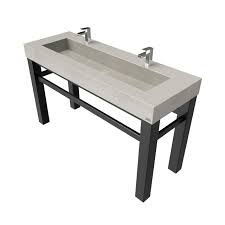 4 materials $140 2 days advanced here's how i made my own concrete vanity top for my bathroom. 60 Industrial Vanity With Concrete Rectangle Sink Trueform Concrete