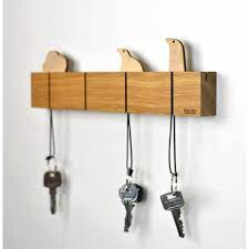 Accroche Cles Mural Bois Design Reine Mere Wall Mounted Key Holder Landscape Walls Wood Design