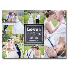 Chalked Collage Wedding Thank You Card Zazzle Com Hochzeit Danke Danksagung Hochzeit Dankeskarte Hochzeit