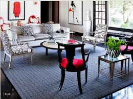 Black And White Mid Century Modern Rug A Blue Mid Century Modern Rug With A Small Scale Geometric Patte Mid Century Modern Living Room Design Mid Century Modern Living Room Living Room Design Modern