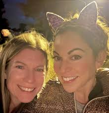 Annual 3 second Halloween hug and selfie with the bestie before our kids  run in opposite directions and we have to chase them. But it's still the  best part of my night