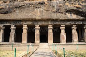 Pillars at the Elephanta Caves Ruins in ...