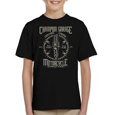 Amazon Com Champion Garage Motorcycle Kids T Shirt Clothing