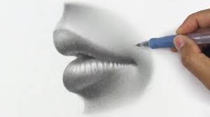 Starting at your cupid's bow, use your lip pencil to draw short strokes on the. How To Draw Lips From The Side Shading By Pencil