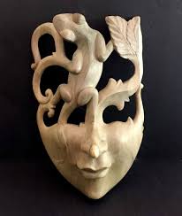 Amazon.com: OMA Wood Carved African Mask Wall Art Goddess Of Fortune  Abstract Art Wall Hanging Decor