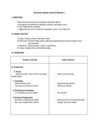 Detailed Lesson Plan In English 3i Objectivesat The End Of The Lesson The Students Should Be In 2020 Common And Proper Nouns Context Clues Lesson Plans Nouns Lesson