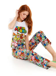 Mario Party Roll Up Pant Multi Peter Alexander Online Kids Sleepwear Pants Sleepwear