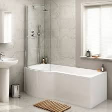 1700x850mm Left Hand P Shaped Bath With 4mm Screen Rail Front Panel Excludes End Panel P Shaped Bath Bathroom Bath Panel