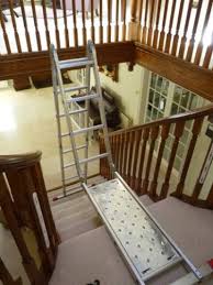 If you are thinking about painting the wall above a staircase, then you need safe ladders for stairs painting. Stair Ladders Bps Access Solutions