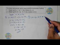Persamaan garis lurus melalui 1 titik. Cara Menentukan Persamaan Garis Lurus Melalui Titik Koordinat Dan Sejajar Garis Lain Youtube